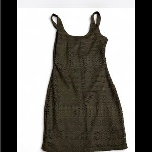 Garage Elegant Olive Green Lace Dress‎